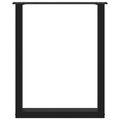 ruokapöydän jalat U-muotoiset 3 kpl musta 70x(72-73) cm teräs