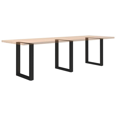ruokapöydän jalat U-muotoiset 3 kpl musta 70x(72-73) cm teräs