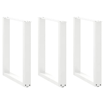 ruokapöydän jalat U-muotoiset 3 kpl valkoinen 70x(72-73) cm