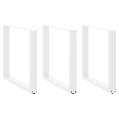 Ruokapöydän jalat U-muotoiset 3 kpl valkoinen 80x(72-73) cm