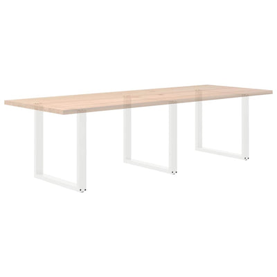 Ruokapöydän jalat U-muotoiset 3 kpl valkoinen 80x(72-73) cm