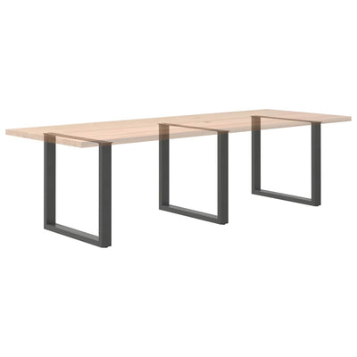 Ruokapöydän jalat U-muotoiset 3 kpl antrasiitti 80x(72-73) cm