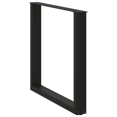 Ruokapöydän jalat U-muotoiset 3 kpl musta 90x(72-73) cm teräs