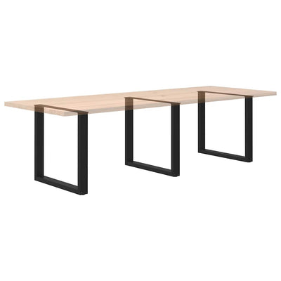 Ruokapöydän jalat U-muotoiset 3 kpl musta 90x(72-73) cm teräs