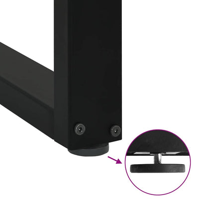 Ruokapöydän jalat U-muotoiset 3 kpl musta 90x(72-73) cm teräs