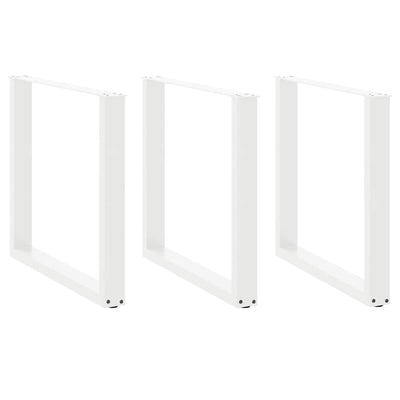Ruokapöydän jalat U-muotoiset 3 kpl valkoinen 90x(72-73) cm