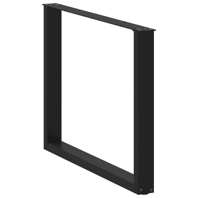 ruokapöydän jalat U-muotoiset 2 kpl Musta 100x(72-73) cm