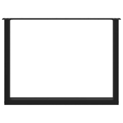 ruokapöydän jalat U-muotoiset 2 kpl Musta 100x(72-73) cm
