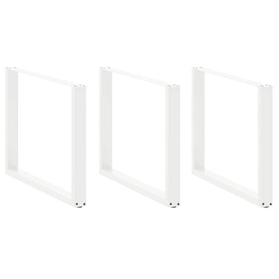 ruokapöydän jalat U-muotoiset 2 kpl Valkoinen 100x(72-73) cm