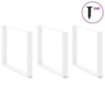 ruokapöydän jalat U-muotoiset 2 kpl Valkoinen 100x(72-73) cm