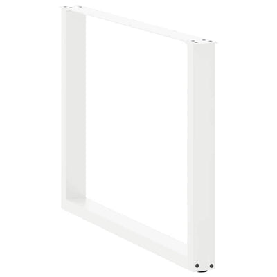 ruokapöydän jalat U-muotoiset 2 kpl Valkoinen 100x(72-73) cm