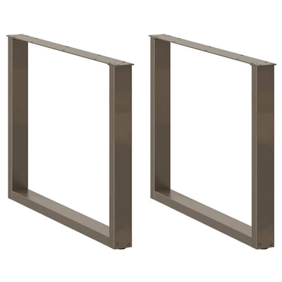Ruokapöydän jalat U-muoto 3 kpl Luonnonteräs 100x(72-73) cm