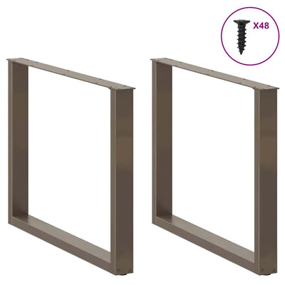 Ruokapöydän jalat U-muoto 3 kpl Luonnonteräs 100x(72-73) cm