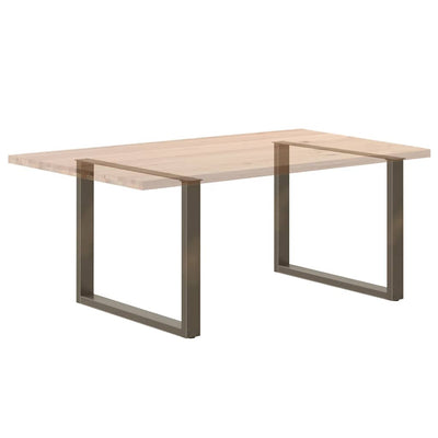 Ruokapöydän jalat U-muoto 3 kpl Luonnonteräs 100x(72-73) cm