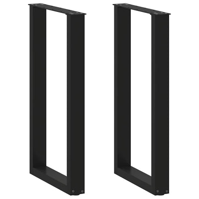 Baaripöydän jalat U-muotoiset 2 kpl musta 40x(90-91) cm teräs