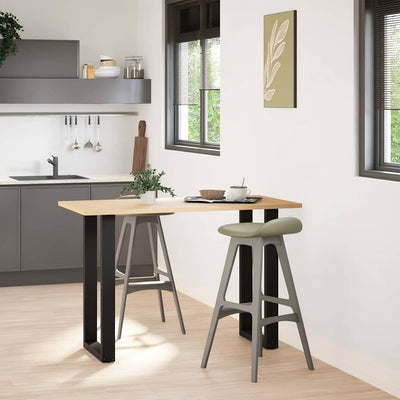 Baaripöydän jalat U-muotoiset 2 kpl musta 40x(90-91) cm teräs