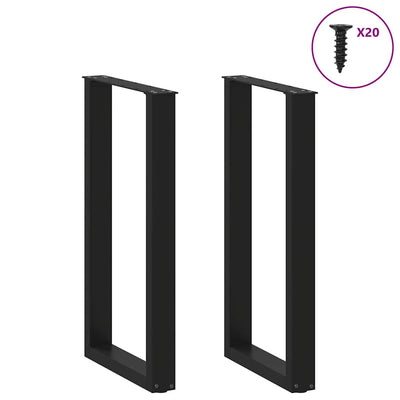 Baaripöydän jalat U-muotoiset 2 kpl musta 40x(90-91) cm teräs