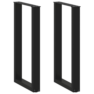 Baaripöydän jalat U-muotoiset 2 kpl musta 50x(90-91) cm teräs