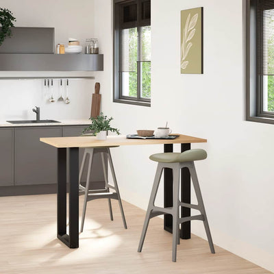 Baaripöydän jalat U-muotoiset 2 kpl musta 50x(90-91) cm teräs