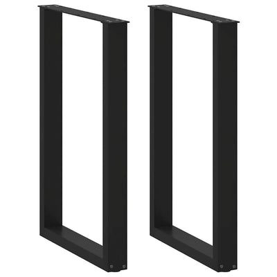 Baaripöydän jalat U-muotoiset 2 kpl musta 60x(90-91) cm teräs