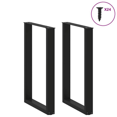 Baaripöydän jalat U-muotoiset 2 kpl musta 60x(90-91) cm teräs
