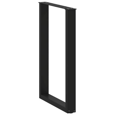 Baaripöydän jalat U-muotoiset 2 kpl musta 60x(90-91) cm teräs