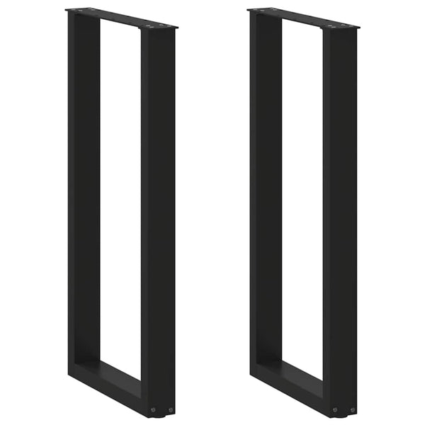 Baaripöydän jalat U-muotoiset 2 kpl musta 40x(100-101) cm teräs
