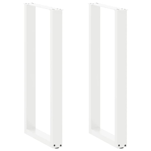 Baaripöydän jalat U-muotoiset 2 kpl valkoinen 40x(100-101) cm teräs