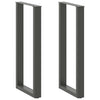 Baaripöydän jalat U-muotoiset 2 kpl 40x(100-101) cm teräs