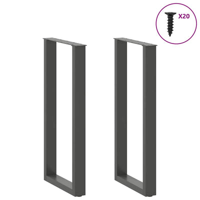 Baaripöydän jalat U-muotoiset 2 kpl 40x(100-101) cm teräs