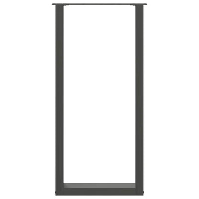 Baaripöydän jalat U-muotoiset 2 kpl 40x(100-101) cm teräs