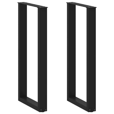 Baaripöydän jalat U-muotoiset 2 kpl musta 50x(100-101) cm teräs