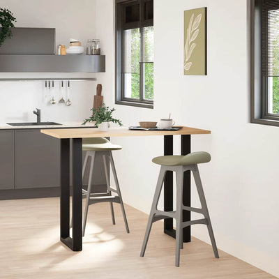 Baaripöydän jalat U-muotoiset 2 kpl musta 50x(100-101) cm teräs