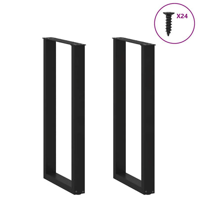 Baaripöydän jalat U-muotoiset 2 kpl musta 50x(100-101) cm teräs