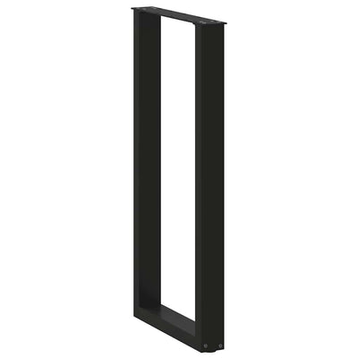 Baaripöydän jalat U-muotoiset 2 kpl musta 50x(100-101) cm teräs