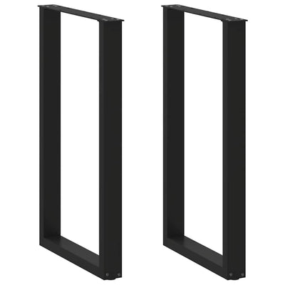 Baaripöydän jalat U-muotoiset 2 kpl musta 60x(100-101) cm teräs