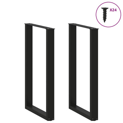 Baaripöydän jalat U-muotoiset 2 kpl musta 60x(100-101) cm teräs