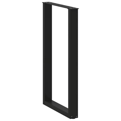 Baaripöydän jalat U-muotoiset 2 kpl musta 60x(100-101) cm teräs
