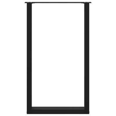 Baaripöydän jalat U-muotoiset 2 kpl musta 60x(100-101) cm teräs