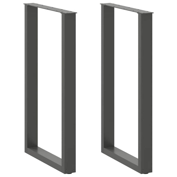 Baaripöydän jalat U-muotoiset 2 kpl antrasiitti 60x(100-101) cm teräs
