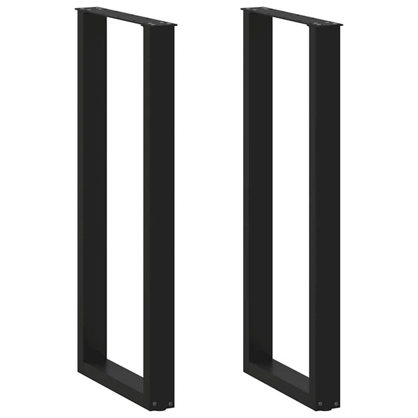 Baaripöydän jalat U-muotoiset 2 kpl musta 40x(110-111) cm teräs