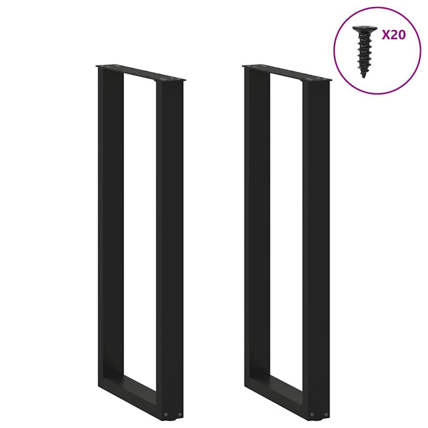 Baaripöydän jalat U-muotoiset 2 kpl musta 40x(110-111) cm teräs