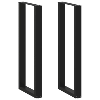 Baaripöydän jalat U-muotoiset 2 kpl musta 50x(110-111) cm teräs