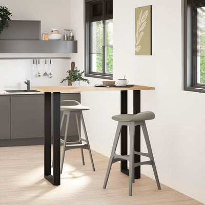 Baaripöydän jalat U-muotoiset 2 kpl musta 50x(110-111) cm teräs