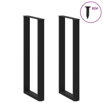 Baaripöydän jalat U-muotoiset 2 kpl musta 50x(110-111) cm teräs