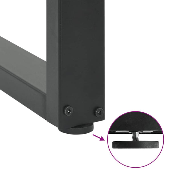 Baaripöydän jalat U-muotoiset 2 kpl antrasiitti 50x(110-111) cm teräs