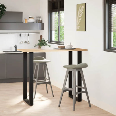 Baaripöydän jalat U-muotoiset 2 kpl musta 60x(110-111) cm teräs