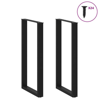 Baaripöydän jalat U-muotoiset 2 kpl musta 60x(110-111) cm teräs