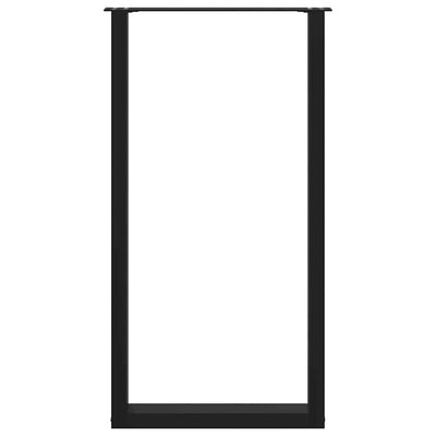 Baaripöydän jalat U-muotoiset 2 kpl musta 60x(110-111) cm teräs