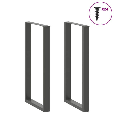 Baaripöydän jalat U-muotoiset 2 kpl 60x(110-111) cm teräs